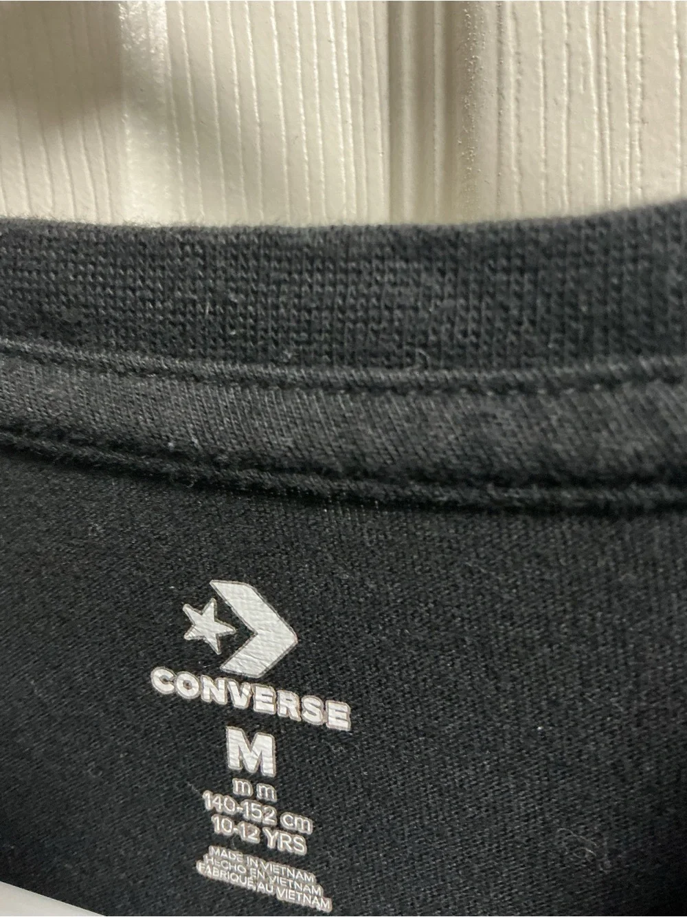 Converse Black Crop Tee with Pink Gradient All Star Logo